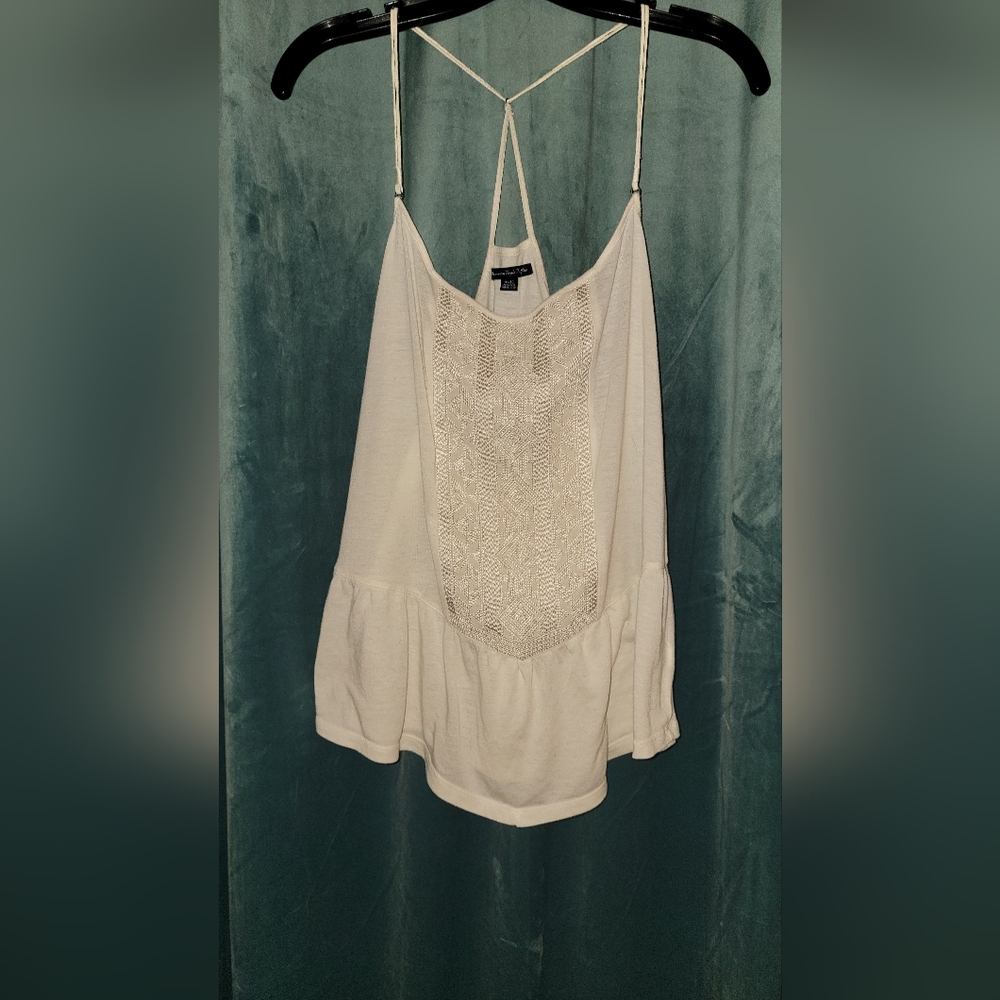 Vintage American Eagle Outfitters Cream Crossback Tank - Size XL